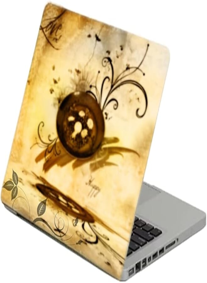 TAT Stains Liquid Texture Printed Laptop Sticker Multicolour-14 inch-6142